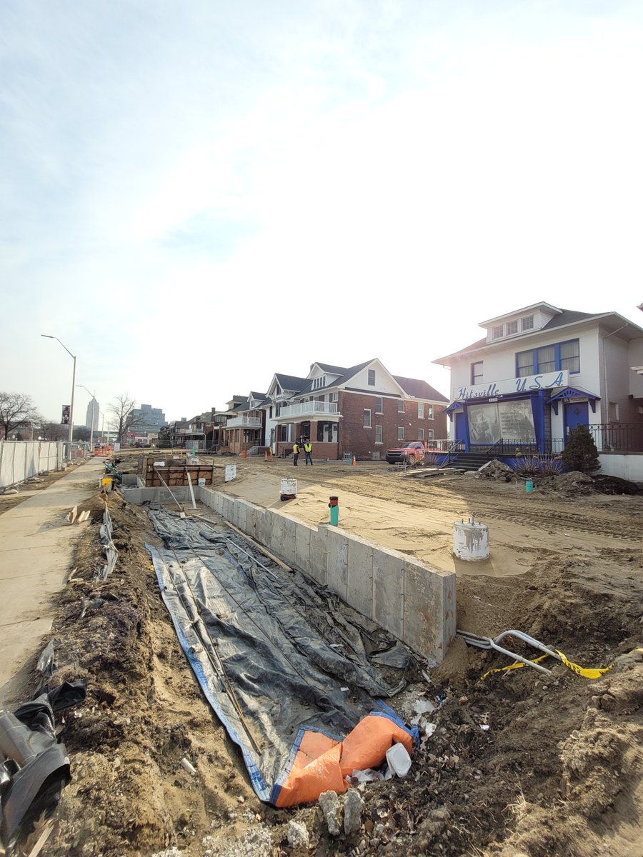 A monumental set of steps for a monumental recording studio!  
Coordinating the last touches to the concrete base that will support a monumental staircase welcoming visitors to the renovated Motown museum.
#Detroit #MotownMuseum #wemadethis #landscapearchitecture