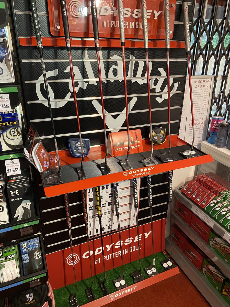 Nowthengolf's tweet photo. New Display and New @OdysseyGolfTour Putters have arrived into store! Including the New @toulondesign ,Tri-Hot and Stroke Lab ranges 🙌✅ #odyssey #putters #number1 #ontour #strokelab #toulon #trihot https://t.co/qqJG7soHLE