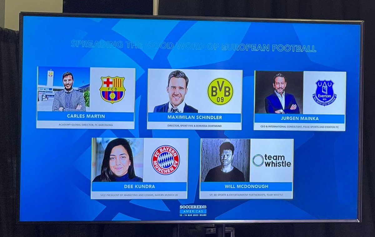 PulseSports_ent's tweet photo. It’s been a fantastic second day at @Soccerex 2022.

Day 2 has featured Pulse CEO @JurgenMainka speaking on the panel “Spreading the Good Word of European Football” as a representative of @Everton https://t.co/Cm21c1hm19