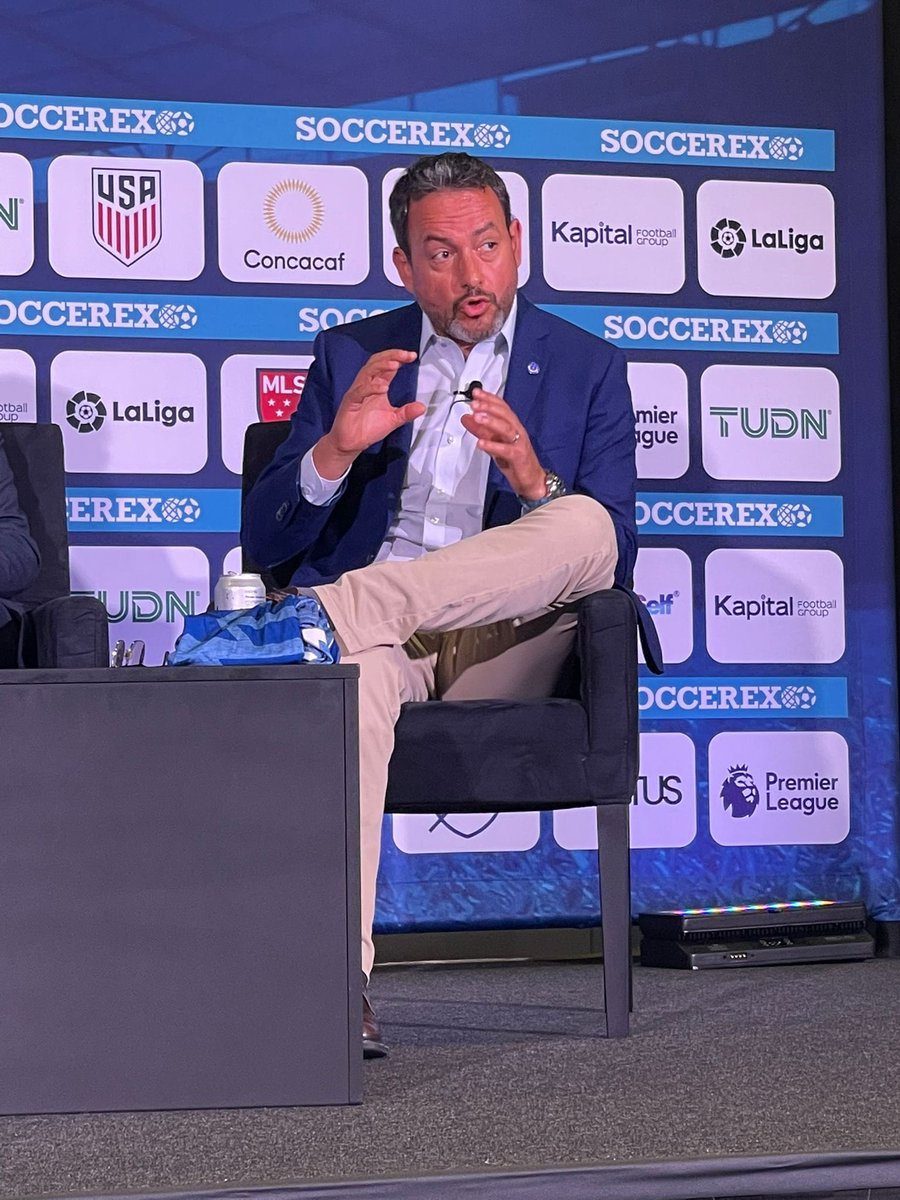 PulseSports_ent's tweet photo. It’s been a fantastic second day at @Soccerex 2022.

Day 2 has featured Pulse CEO @JurgenMainka speaking on the panel “Spreading the Good Word of European Football” as a representative of @Everton https://t.co/Cm21c1hm19