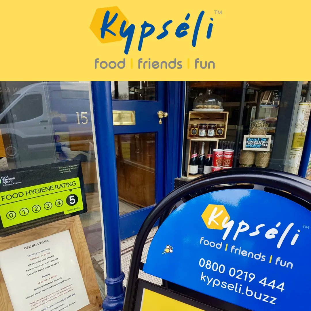 We are proud to announce that #Kypseli Taverna, Cranbrook has been awarded a 5 Star Rating for Food Hygiene. The inspector described our procedures as 'meticulous' &amp; hygiene standards as amongst the highest he had seen. We are SO proud of our cracking Kypseli team! #EatLocal ❤️