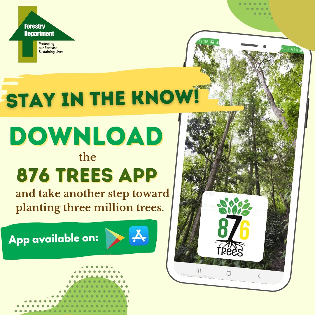 ForestryDeptJa's tweet photo. The #876Trees mobile app is now available for download!
Visit your app store and search '876 Trees' and hit that install button.
Download, collect your trees, plant, tag and give us your feedback.
...
#forestrydeptja #3milliontreesja #plantupJamaica #treesmatter #trees4life https://t.co/EsNO4WF8G0