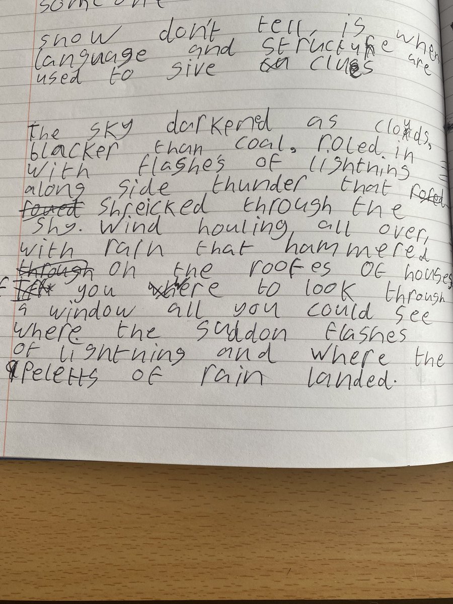 Some wonderful pieces of work from Miss Carter’s Y10 working on showing not telling. Well done team. Miss Carter is so proud of your efforts.