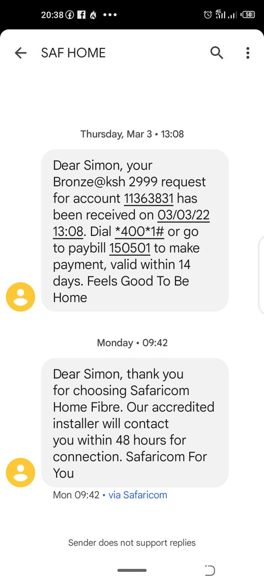 CryptoCleantone's tweet photo. @Safaricom_Care I paid for fibre installation 3 days ago and I'm yet to be sorted out. The technician keeps giving fake promises since then. I'm very dissapointed https://t.co/MCLOdRsW5x
