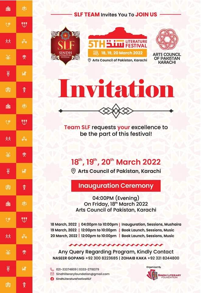 PerveizAhmed's tweet photo. 5th Sindh Literature Festival
At Karachi Arts Council
#5thSLF https://t.co/tvyeGqcmQJ