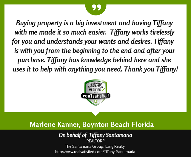 RealEstateTSG's tweet image. I’m not sure I could be more delighted by a recommendation. realsatisfied.com/Tiffany-Santam… via @realsatisfied