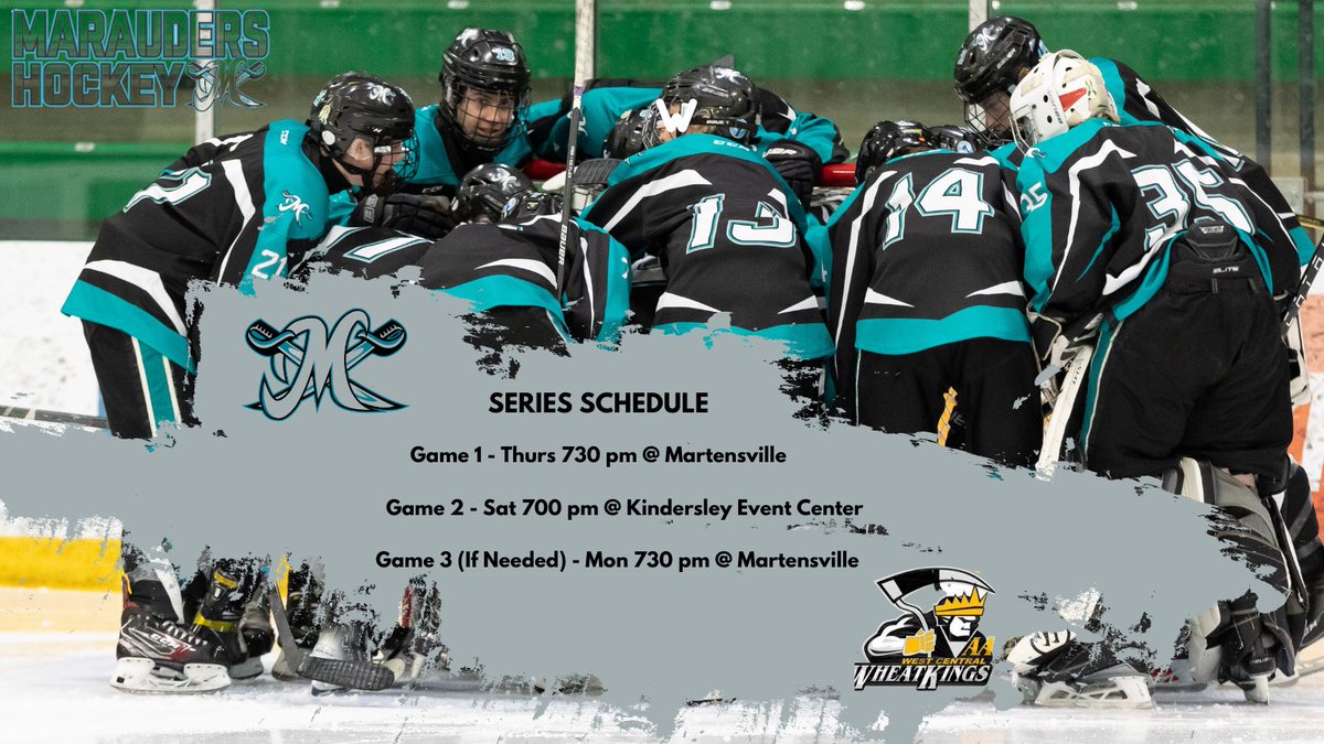 MaraudersU15aa's tweet photo. Only 4 Teams remain in the North - Marauders, Bandits, Wheat Kings and the Broncos. Round 2 for the Marauders starts tomorrow (Thursday) at home against the West Central Wheat Kings. Puck drop goes at 730 pm. Let’s get the local hockey community out and pack the rink! https://t.co/EQDwi1ZMnd