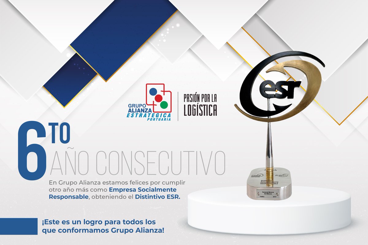 AlianzaEp's tweet photo. Grupo Alianza obtiene el distintivo de Empresa Socialmente Responsable (ESR) 2022 por sexto año consecutivo.
#PasiónPorLaLogística https://t.co/rDUYxBFaj8