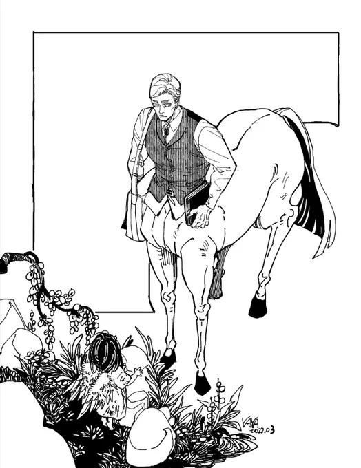 Another centaur and falcon au.honestly I don't even know why I keep drawing this au #eruri #エルリ 