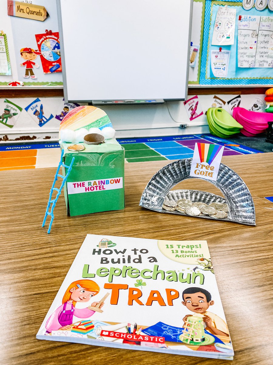 MrsQuaranta's tweet photo. When you’re writing How To Books in Writing Workshop and it’s the day before St. Patrick’s Day…you squeeze in time at the end of the day to learn how to make leprechaun traps! Students worked together to create our trap! Such a fun connection!🍀🌈 https://t.co/SDG5m4tEFr