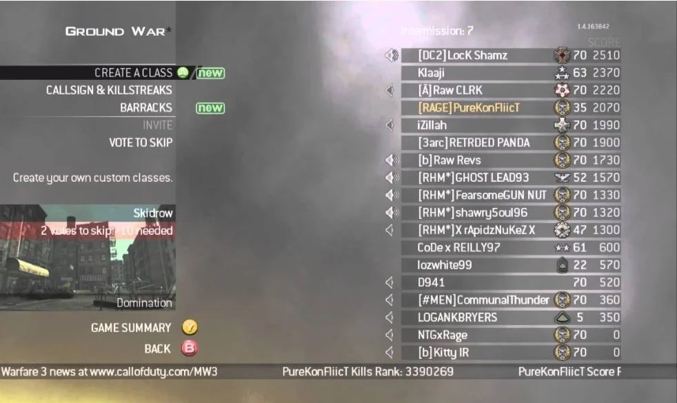 nothing will ever match the experience of coming home from school, loading up MW2, and entering these lobbies

miss those days