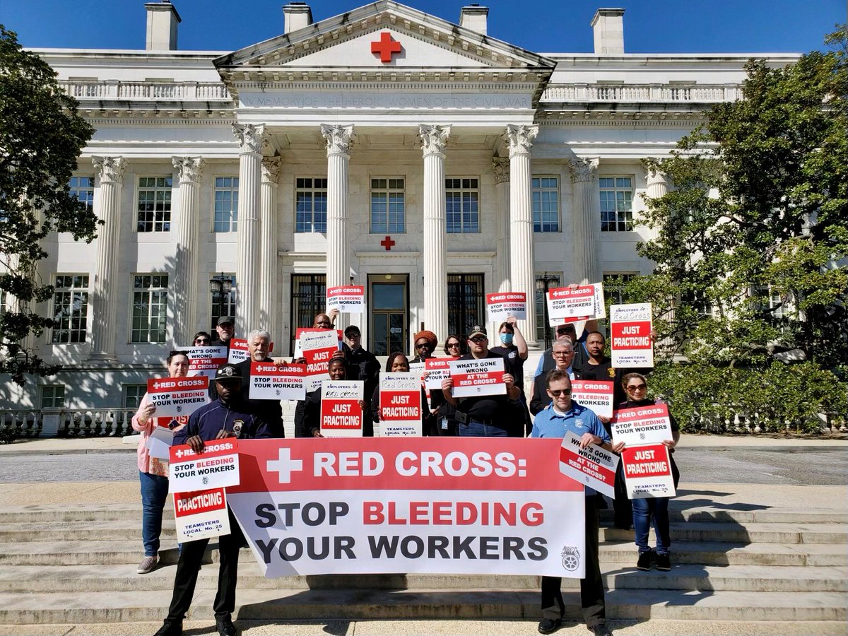 .<a href="/Teamsters/">Teamsters</a> #Local25 at <a href="/RedCross/">American Red Cross</a> headquarters to fight for a Teamster national contract with the outstanding issues being wages, health insurance and retirement.