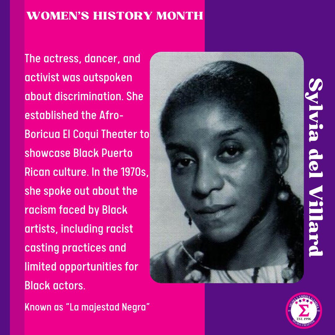 chicagogammas's tweet image. 💗Women’s Wednesday 💗
This month is about highlighting contributions of women to our society, both past and present. 
Today we are highlighting Sylvia del Villard and her impact on the world.
#gammacall #hermanasporvida #SSSC #sigmalambdagamma #sigmachapter #sisterhood