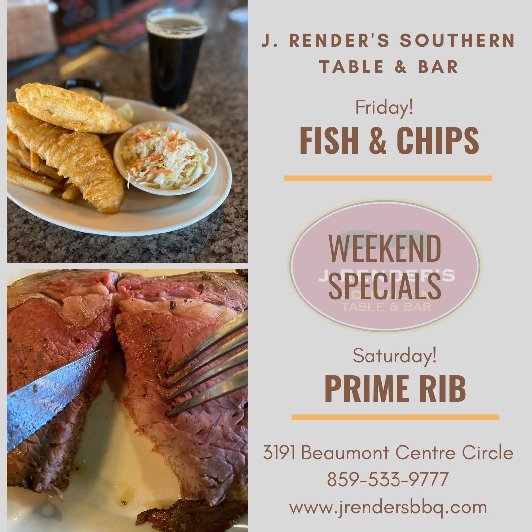 jrendersbbq's tweet photo. We have the fish on Friday and the beef on Saturday. Perfect weekend plan! #seeyouatrenders
🐷
🐷
#sharethelex #yeslex #eatlocallex #eatdrinklex #lexky #lexeat  #fishfriday #primerib #supportlocallex https://t.co/YHiNziyg4p
