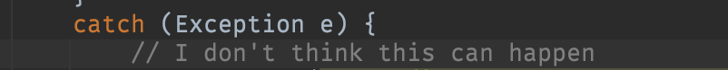 When you see a comment like this  in the code, you know where the bug is.
