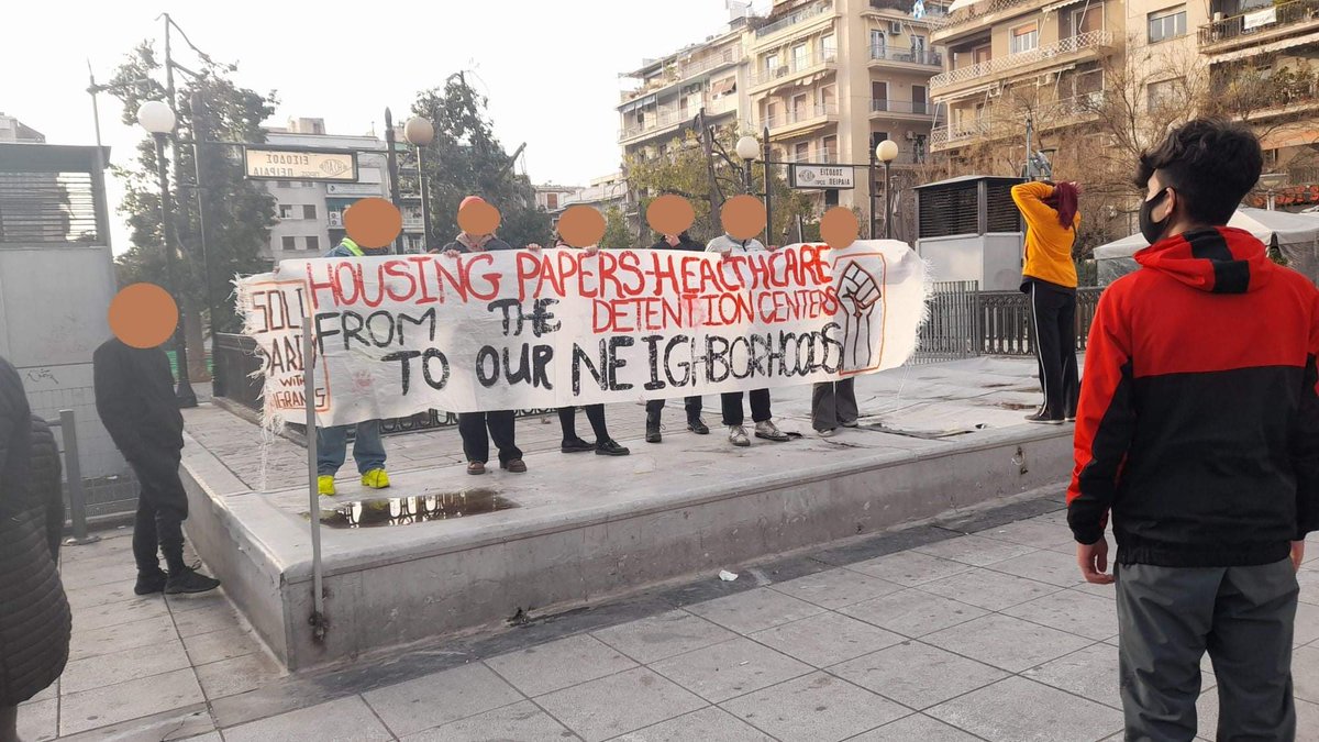 MigrantsSoli's tweet photo. Massive police raid in Athens, Greece yesterday & today to arrest undocumented migrants and transfer them to detention centres.
Solidarians who mobilised to show their opposition, got arrested.
Please share and support those detained.
We're two worlds apart, solidarity will win! https://t.co/1ZNpZjDYVa