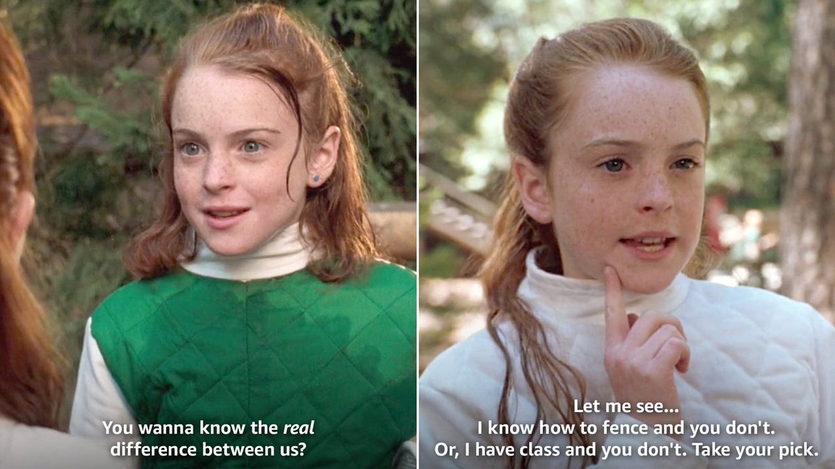 PrimeVideoCA's tweet photo. Do you ever just think about the way Lindsay Lohan snapped playing a double role in The Parent Trap? https://t.co/dPgK9Q6YKW