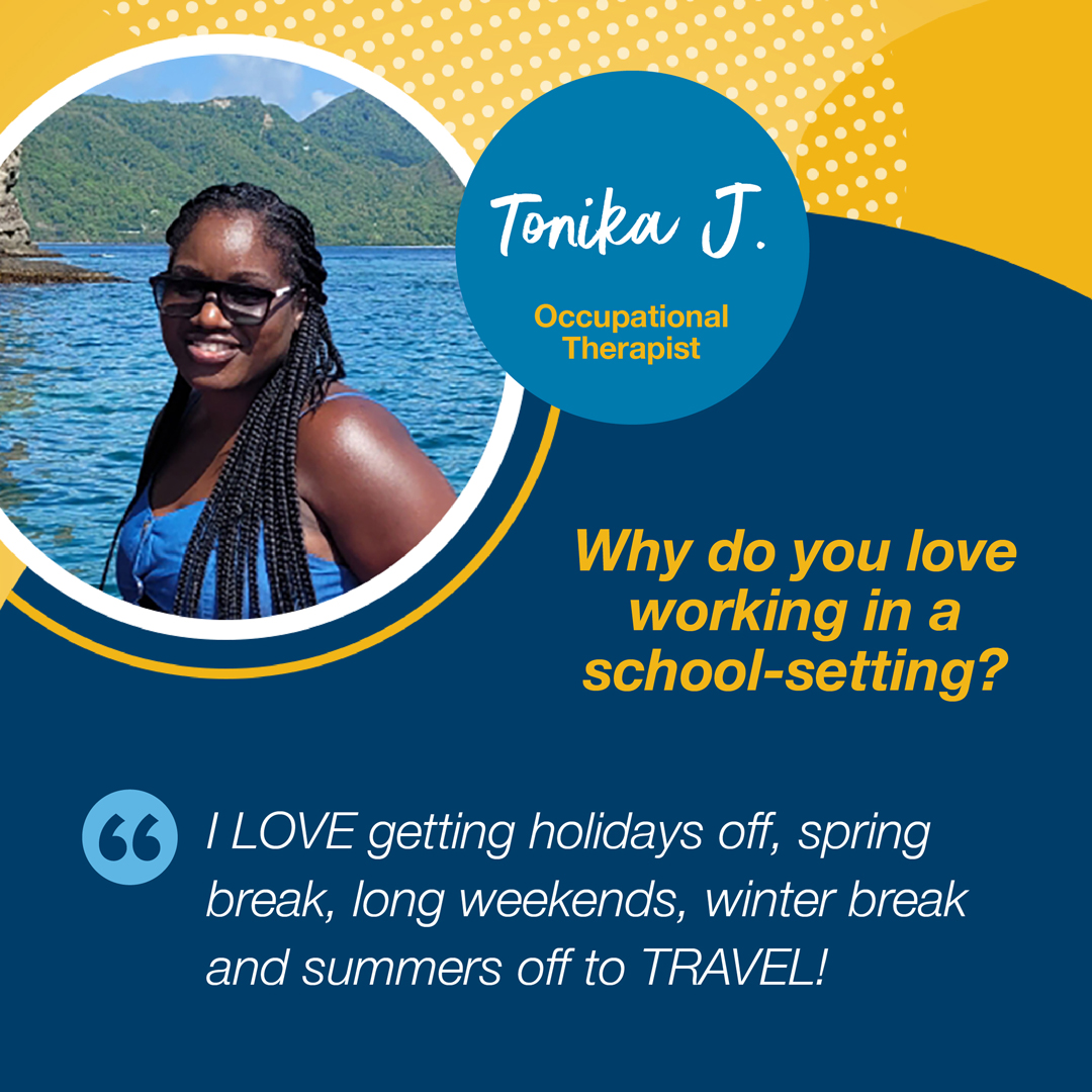 amnallied's tweet image. Tonika has been an Occupational Therapist with us since 2012. She enjoys the many breaks that comes with a school setting. Do you want summers off too? Learn more about our school openings: fal.cn/3mZEM