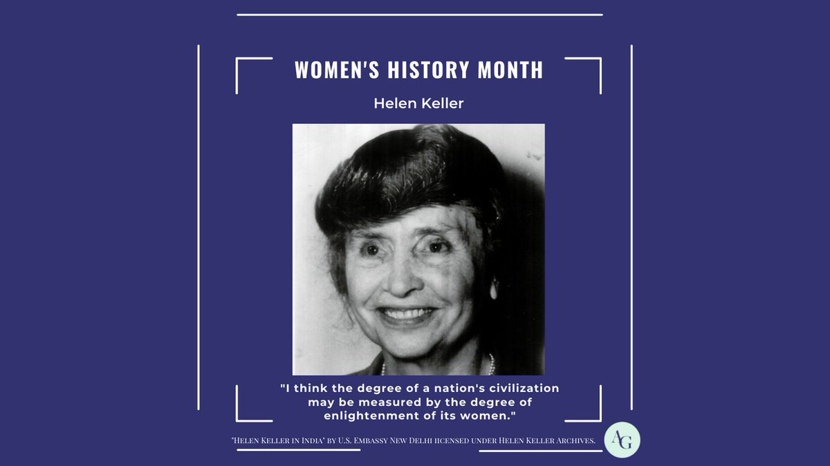 Today we celebrate the work of Helen Keller. A longtime advocate of education for girls, women, and the disabled. Helen Keller's impact inspires us still today. Learn more: bit.ly/3tICc7I
#AdvancingGirls #education #BreakTheBias #WomensHistoryMonth #Women #thrive