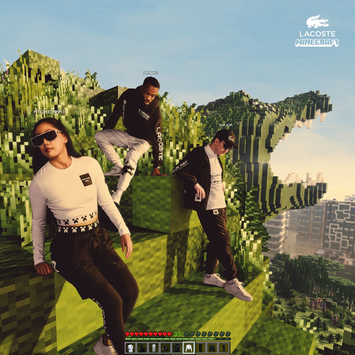 Minecraft's tweet photo. It all begins with play, and it launches right now! Minecraft meets @LACOSTE in an out-of-this-overworld apparel collaboration! #LacostexMinecraft 

Learn all you need to know about this block-breaking collection:

🐊 https://t.co/sCVDsws1Gn https://t.co/PfwFtV8s2Z