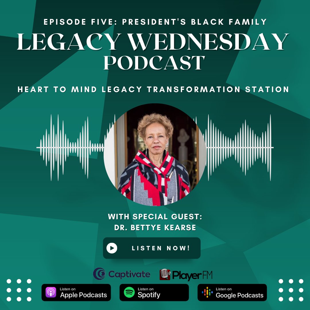 We've had amazing people with great legacies but it is rare to come across descendants of past Presidents. That's exactly who we have for you today! Join us as we talk to Dr. Bettye Kearse, an astonishing psychologist with a one of a kind family legacy. Tune in &amp; don't miss out!