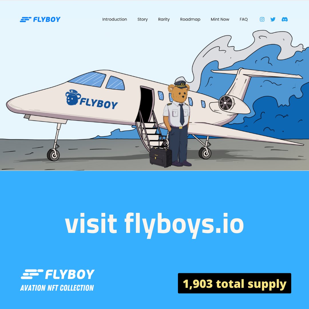 flyboynft's tweet photo. Official website relaunched! Check out our roadmap and info!

Visit https://t.co/kaSX7QucYS 

#nft #minting #airdrop #whitelist #NFTCollection #NFTGiveaway #NFTdrop #flyboy https://t.co/LQO3HxVg9G