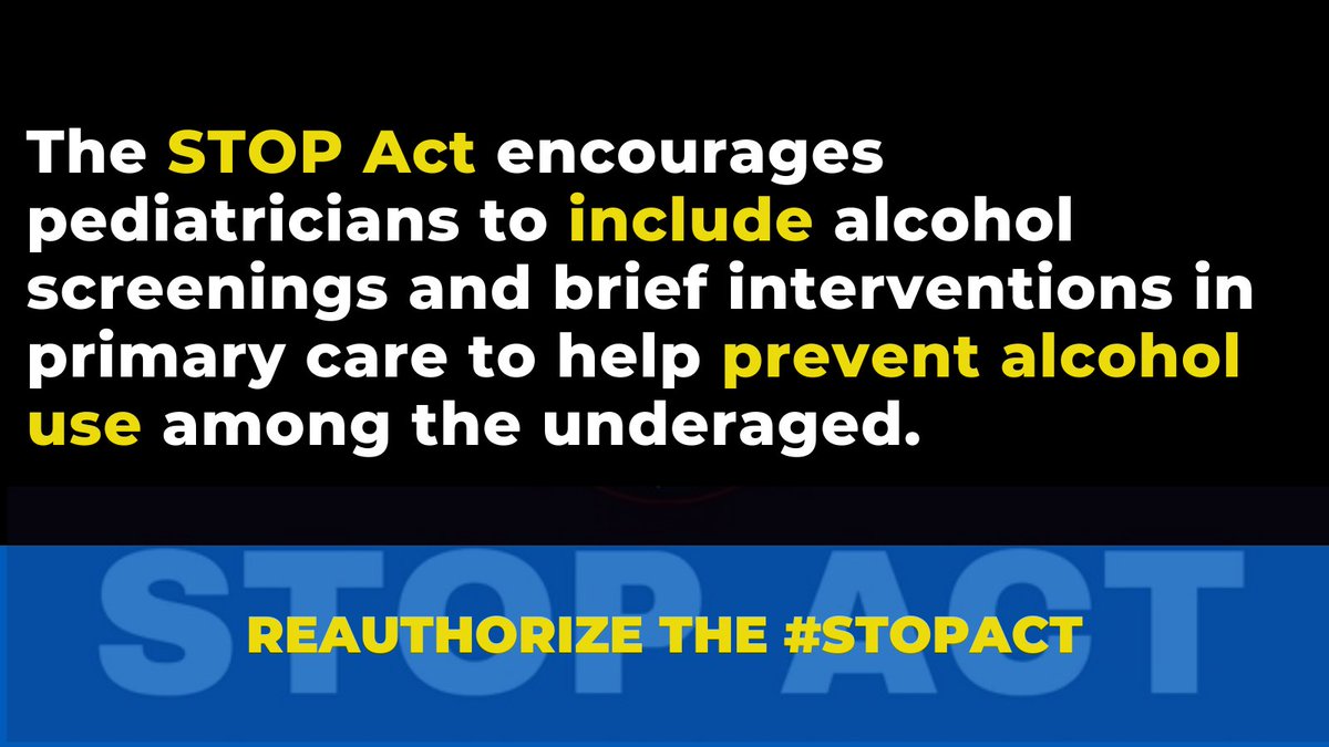 Today, I introduced a bill to re-authorize the #STOPAct. Alcohol is the most popular drug of use, and most prevalent substance of misuse among our nation’s youth. Congress must re-authorize the STOP Act and further the important and effective work that it has made possible.