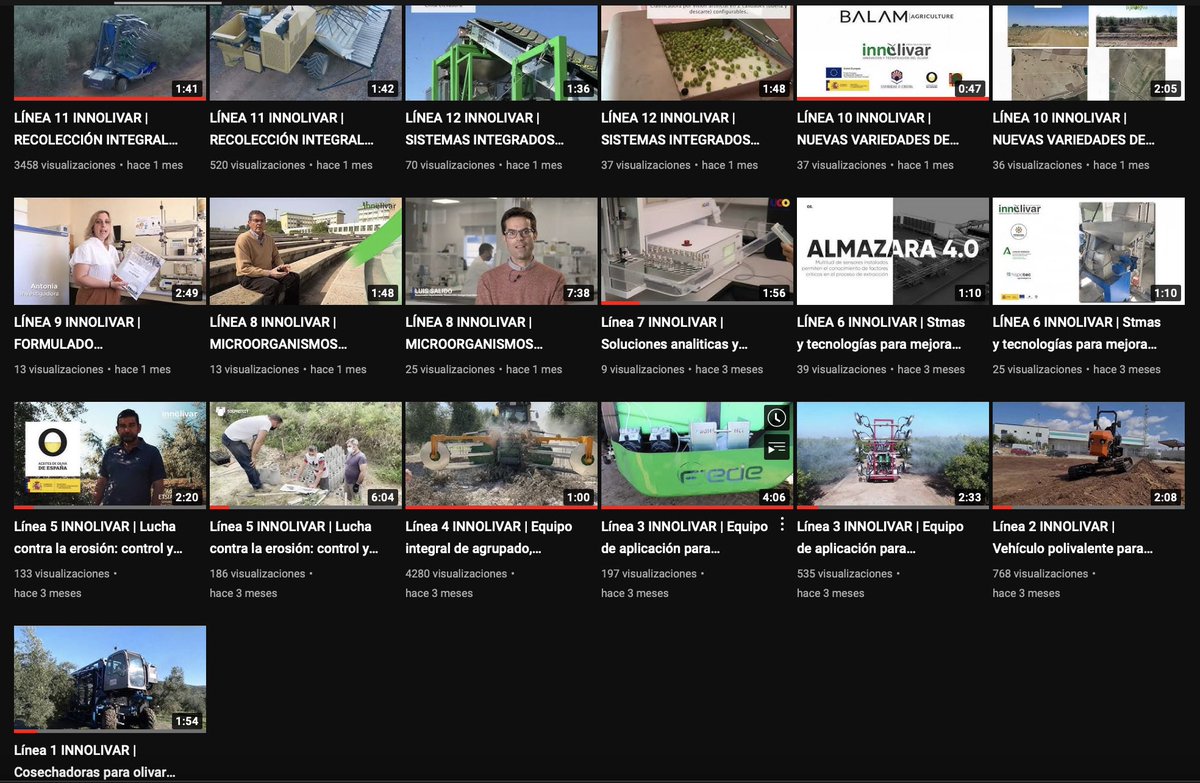 🗣¡Puedes visualizar todos los vídeos de las distintas líneas de trabajo del proyecto <a href="/CPPinnolivar/">INNOLIVAR</a> a través de nuestro canal en youtube! 🫒⏯
 #INNOLIVAR 

youtube.com/channel/UCb26g…