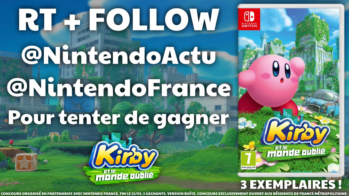 NintendoActu's tweet image. [CONCOURS] Follow @NintendoActu et @NintendoFrance + RT + tag un(e) ami(e) pour tenter de gagner #Kirby et le monde oublié sur Nintendo Switch ! 🌼🏢

🎁 3 gagnants ! Fin le 23/03.