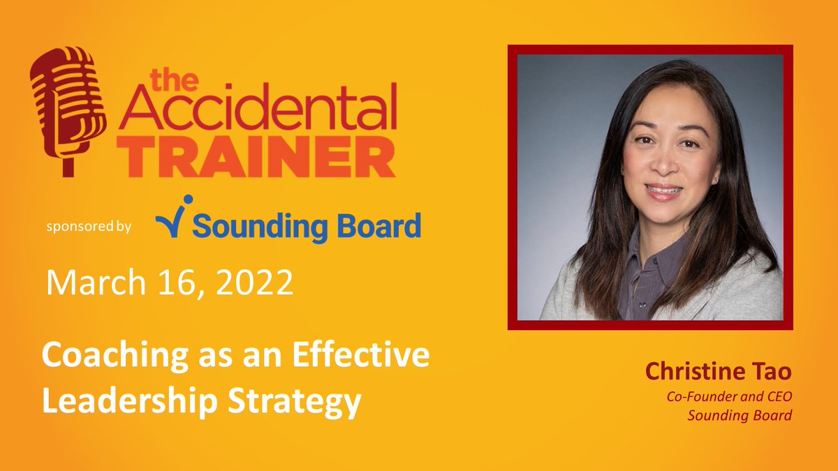 gosoundingboard's tweet photo. Sounding Board's @christineptao joins @atd's Accidental Trainer #podcast for an in-depth look at how coaching can transform leaders and employees. Tune into the podcast: https://t.co/77mmnGPDOH #accidentaltrainer #coaching #leadership #leadershipcoaching #soundingboardinc https://t.co/BL5GpC92la