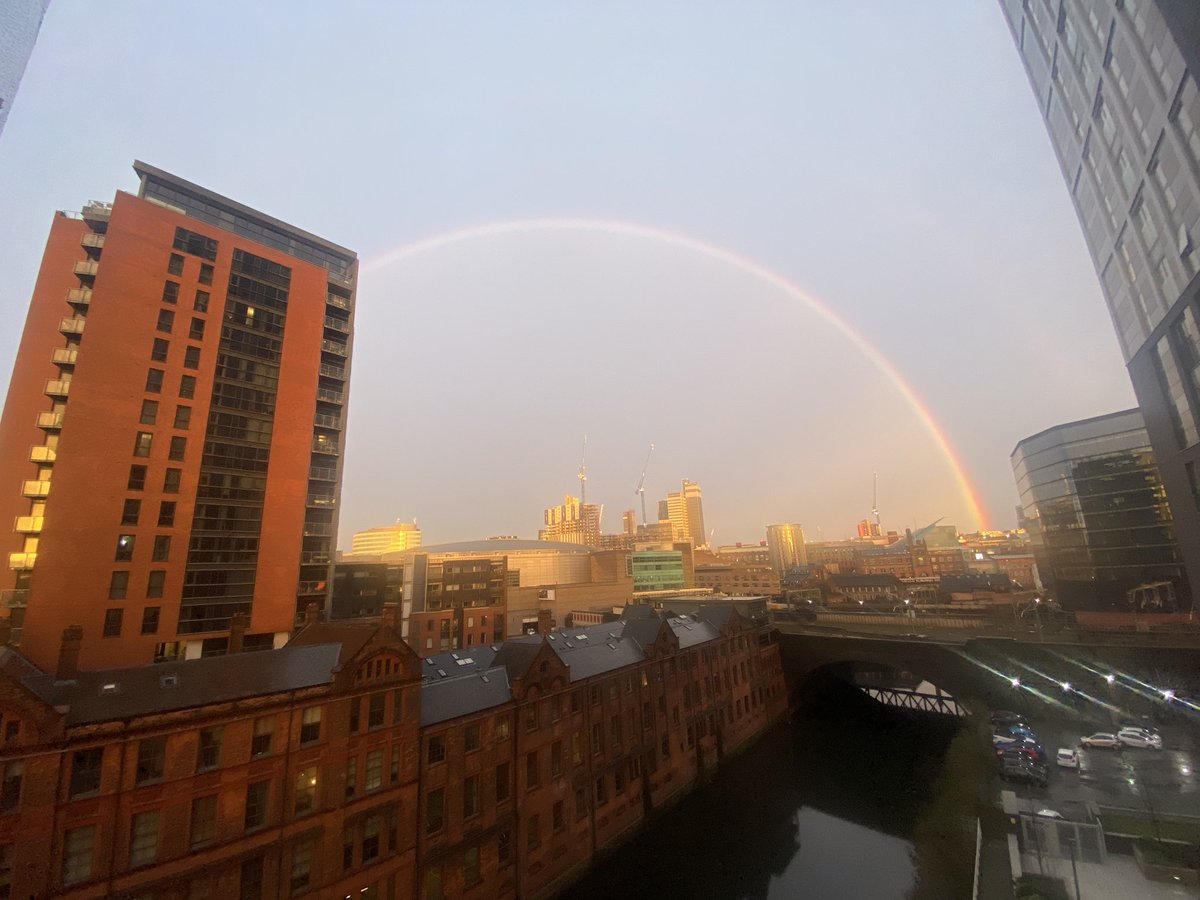 It may rain a lot in Manchester, but the rain is followed by some pretty epic rainbows 😍🌈