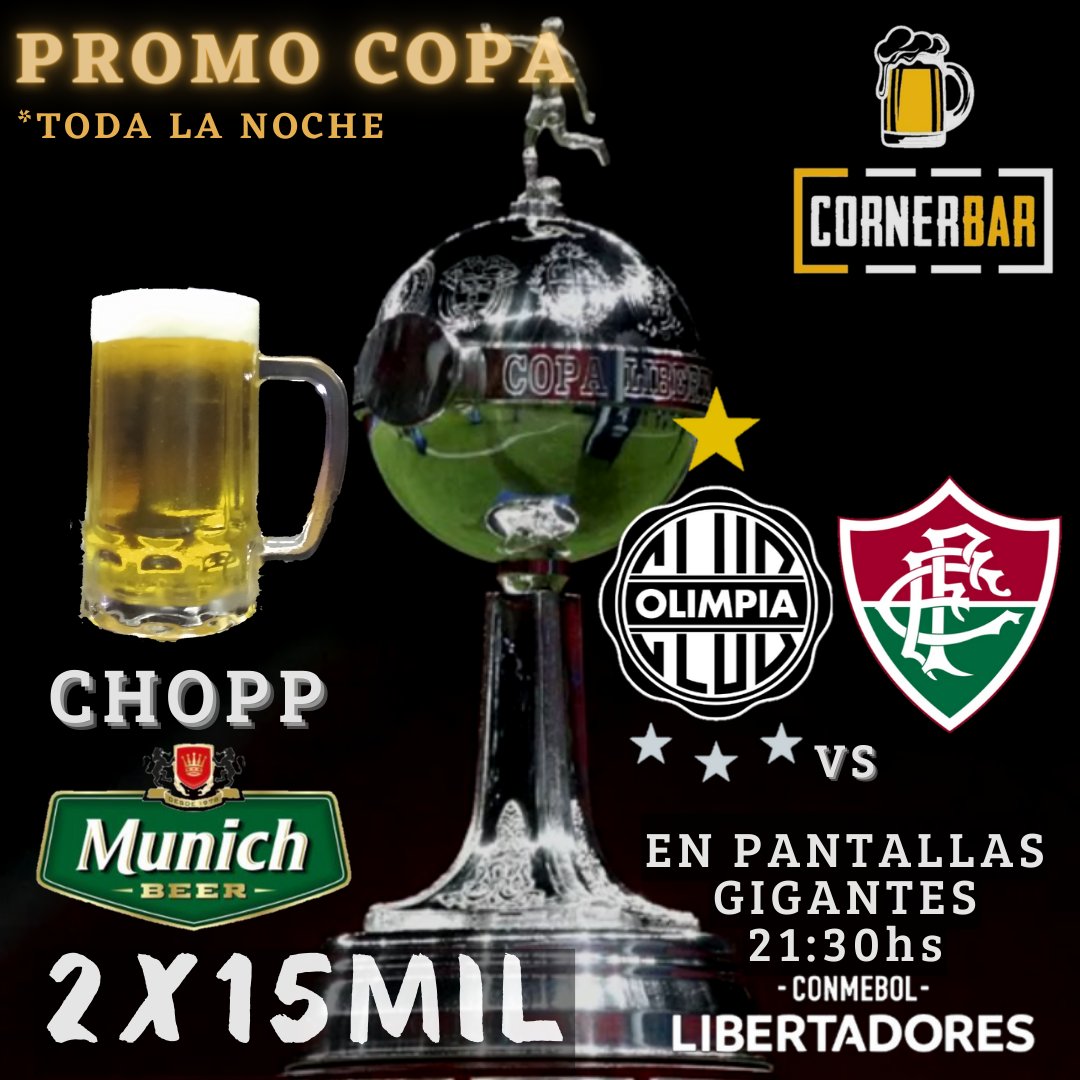 CornerBarpy's tweet photo. La O vs Flu por copa🏆⚽
En PANTALLAS GIGANTES 🙌🏽

Chopp Munich 2x15mil🍻

Además combos válidos todas las noches (ver imágenes 😎)⬇️

Super noche de Copa!🏆 https://t.co/Ok2B2OBdl7