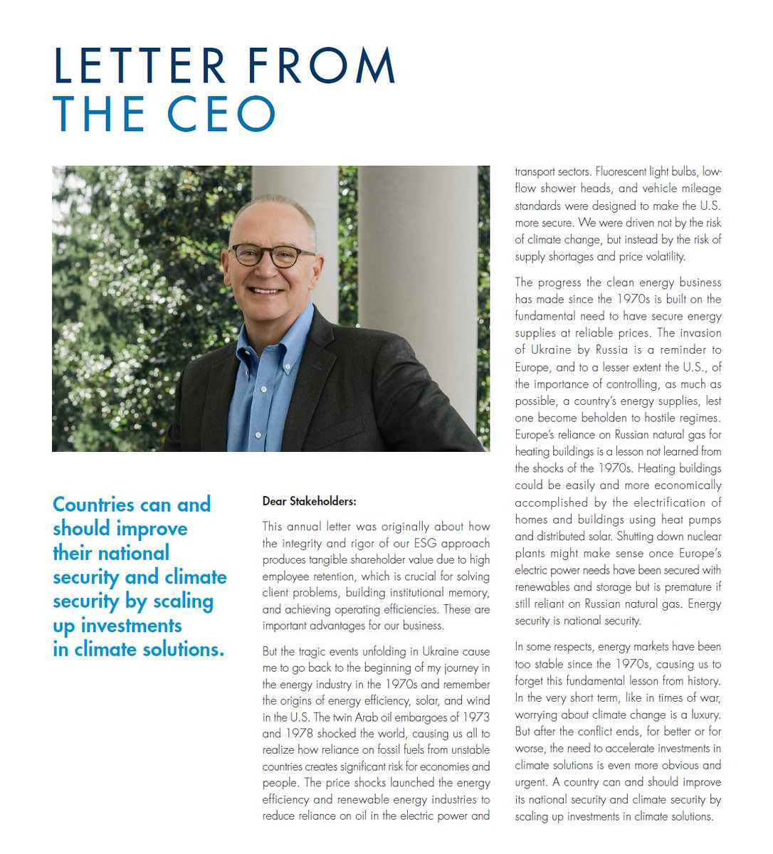 HASI_Inc's tweet photo. Countries can and should improve their national security and climate security by scaling up investments in climate solutions. 

Read more in our CEO @JeffEckel's #annualletter to stakeholders.

https://t.co/4mKxLjyaOp https://t.co/smTwNHpFDl