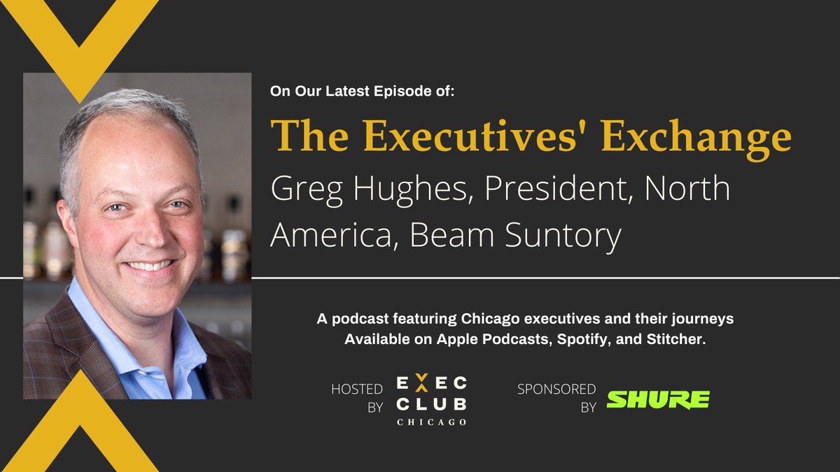 ExecClubChicago's tweet photo. On this episode of Executives’ Exchange, Greg Hughes of @beamsuntory sits down to discuss implementing a Japanese-style Gemba culture in his leadership and the importance of stepping out of the office and into action. Listen now: https://t.co/3si0g6LiGW #ExecClub #Gemba #Podcast https://t.co/6Ufm1CIsvf