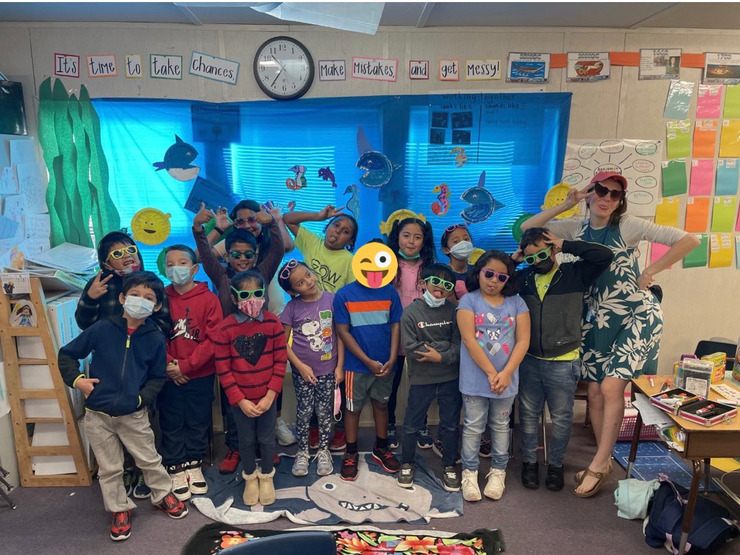 MsHenson6's tweet photo. What a perfect day for Beach Day! We loved getting to teach Ms. Jones’ class about the beach environment and how it affects the way people live! We also loved getting a little silly! 🤪 https://t.co/wktppsE4fG