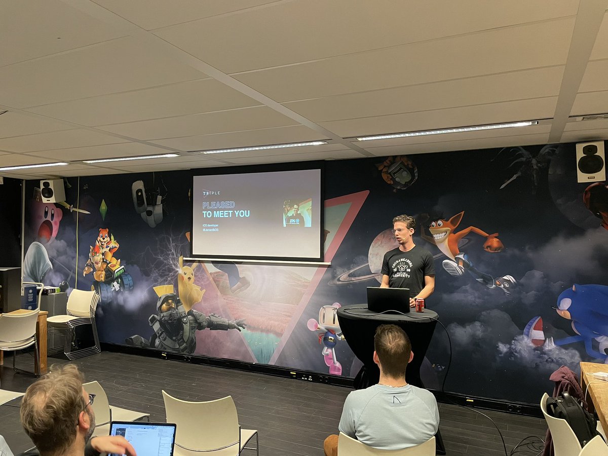 CocoaHeadsNL's tweet photo. Our meet-up at @TripleUniverse in Alkmaar just started. @JeroenBiOS will give a presentation about async…just wait ;) https://t.co/MxPxIo77gM