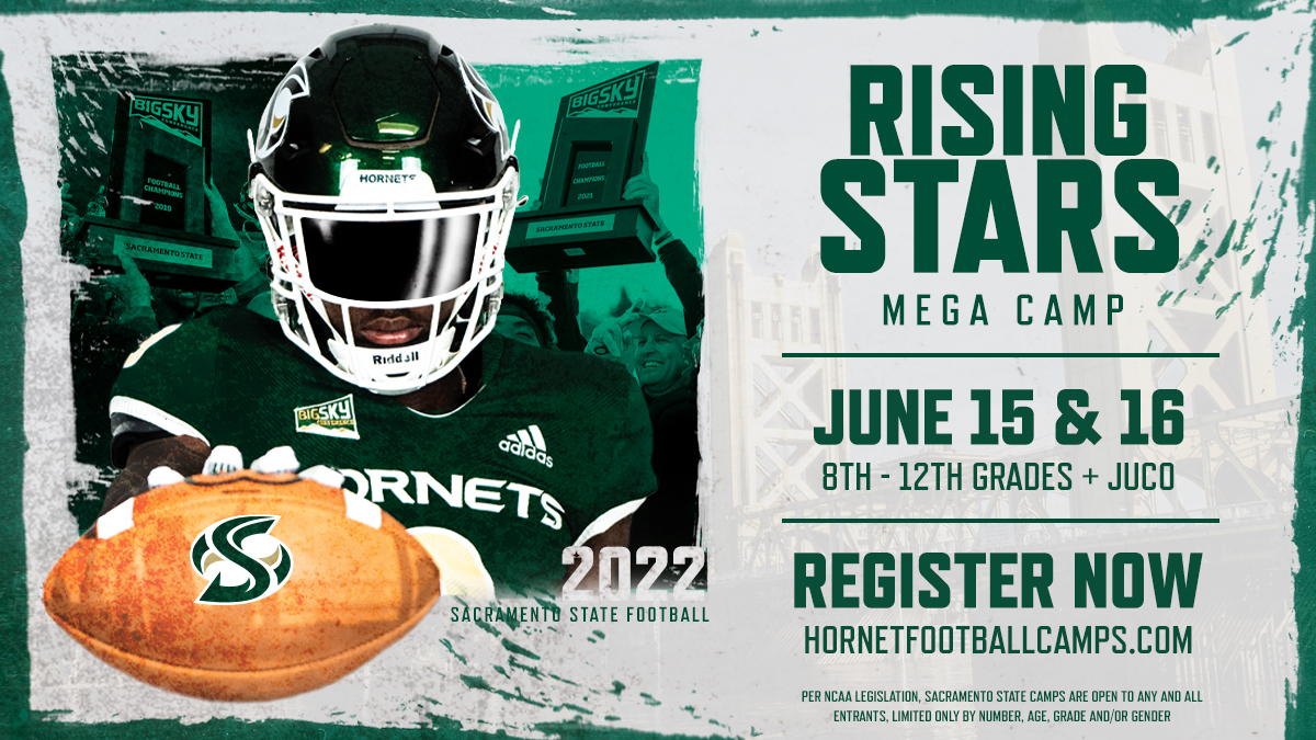 SacHornetsFB's tweet photo. Registration is LIVE for the 2022 Rising Stars Camp! Do not miss the camp 247Sports' @BrandonHuffman calls "The biggest and best mega camp out West"! Reserve your spot by signing up at https://t.co/V9n9QJczXh https://t.co/gtSTG6eDdH