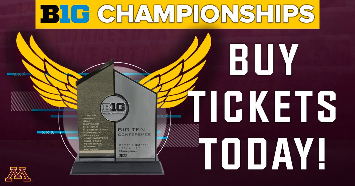 The <a href="/bigten/">Big Ten Conference</a> Outdoor Championship is coming to Minneapolis! Tickets are AVAILABLE NOW! 

🎟️: z.umn.edu/B1GTF22Tix