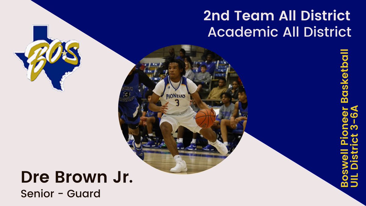 Congratulations to SR ⁦<a href="/Dredayhoops/">LeAndre Brown Jr</a>⁩ on being named Academic/ 2nd Team All District 3-6A. You’ve made me a better coach/person -wishing you all the best as you grow after HS! 
⁦<a href="/boswellhs/">Boswell High School</a>⁩ ⁦⁦⁦<a href="/emsisdathletics/">EMS ISD Athletics</a>⁩ ⁦<a href="/BoswellHoops/">BOSWELL PIONEER HOOPS 🏀</a>⁩ ⁦⁦<a href="/Gosset41/">Brian Gosset</a>⁩