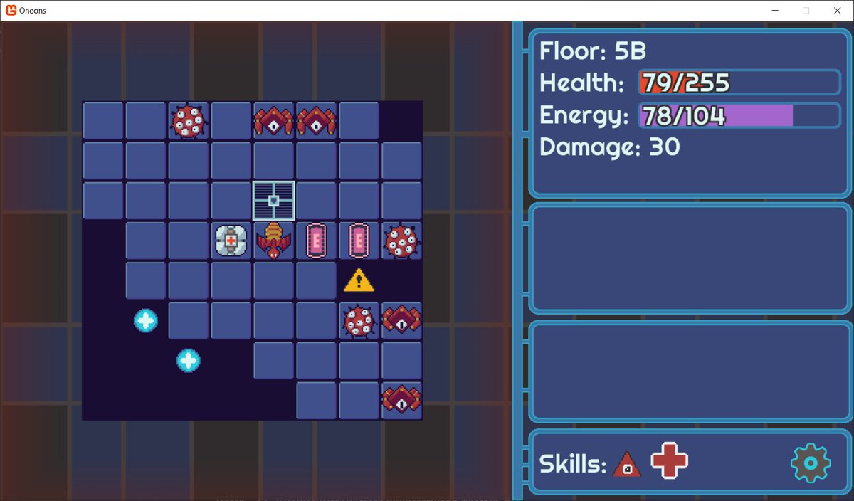nightblade99's tweet photo. Recoloured all tiles, monsters, and items in the first biome of #Oneons. It looks completely different (and sort of more cartoony). I can't believe how bad it looked before; is this really what two years of #PixelArt means?
Opinions please?
#IndieDev #GameDev #WIP #Roguelike https://t.co/8ktxWz3JAm