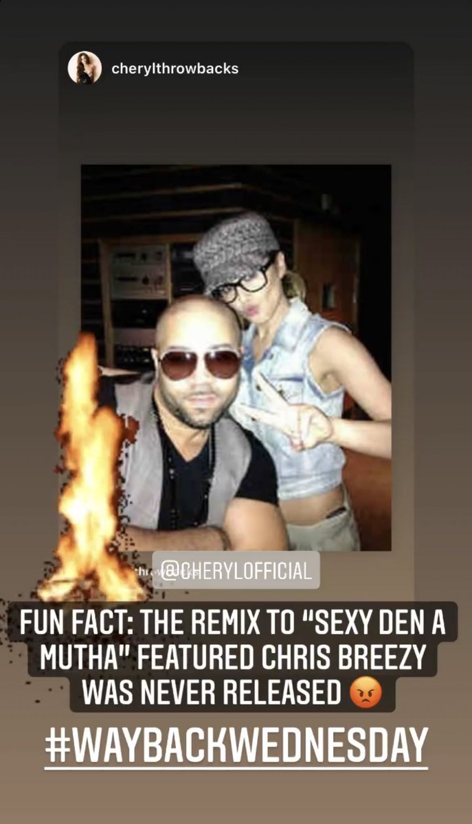 CheryINews2's tweet photo. UPDATE || @BEANZbeanzBEANZ has just shared that @chrisbrown was on the remix of @CherylOfficial’s ‘Sexy Den a Mutha’ but it was never released 😱🎶 (via his IG story) (16/3) https://t.co/07SzCbeqUL