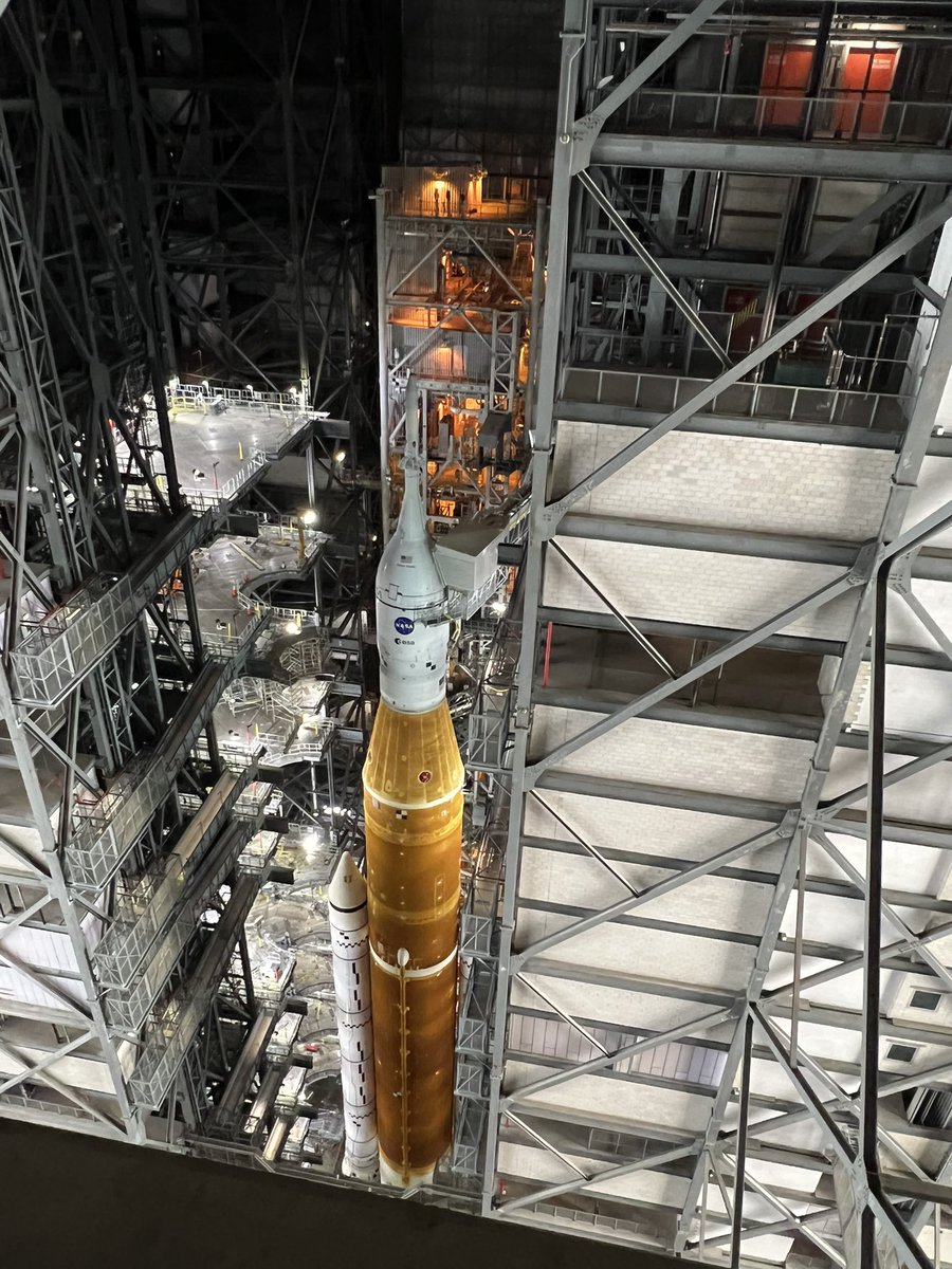 calebwindham87's tweet photo. SLS ready for roll out! Sooo much hard work and dedication got us to this point!! Ready to see her on 39B for WDR testing!  @NASA @NASA_SLS @BoeingSpace https://t.co/Uvc22A3aif