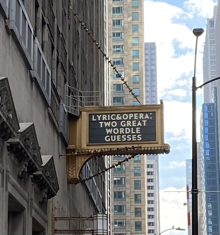 Chicago’s Lyric Opera, still rocking the marquee game.