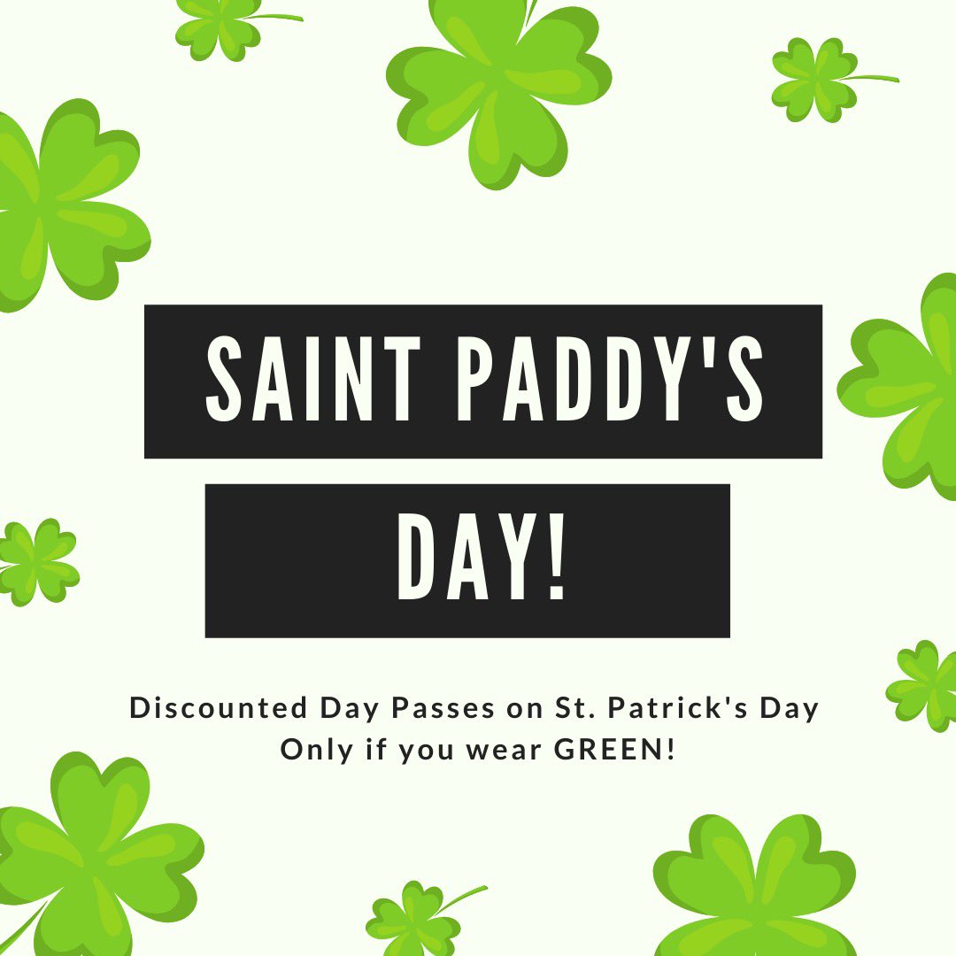 cliffhangersnc's tweet photo. St. Patrick’s Day is TOMORROW!

If you wear GREEN🍀
15$ individual day pass 
12$ youth day pass
*gear rentals not included* 

#stpatricksday #green #leprechaun #climbing #gym #fitness #climbinggym #cliffhangersnc #fun #family #friends #springbreak #toprope #leadclimbing #boulder https://t.co/4Gt7WCa7RK