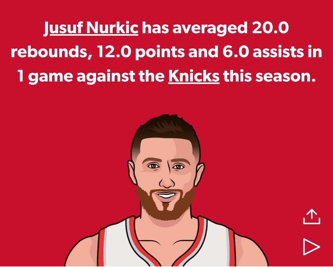 RT @BlazersMuse: Last time the blazers played the Knicks Jusuf Nurkic had an underrated game. https://t.co/sjOG3jSTsY