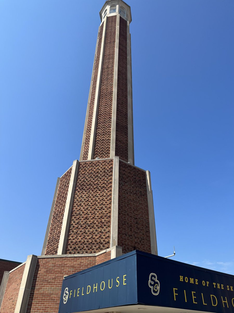 BrianAnweiler's tweet photo. Always fun to see unique things on campuses. Observation tower at @sc4athletics Fieldhouse is ๐. I actually climbed the 188 steps with @RobinPateWT and didnโt die. #winning #SC4Tower #ISeeCanada https://t.co/2BlMstE8Sk