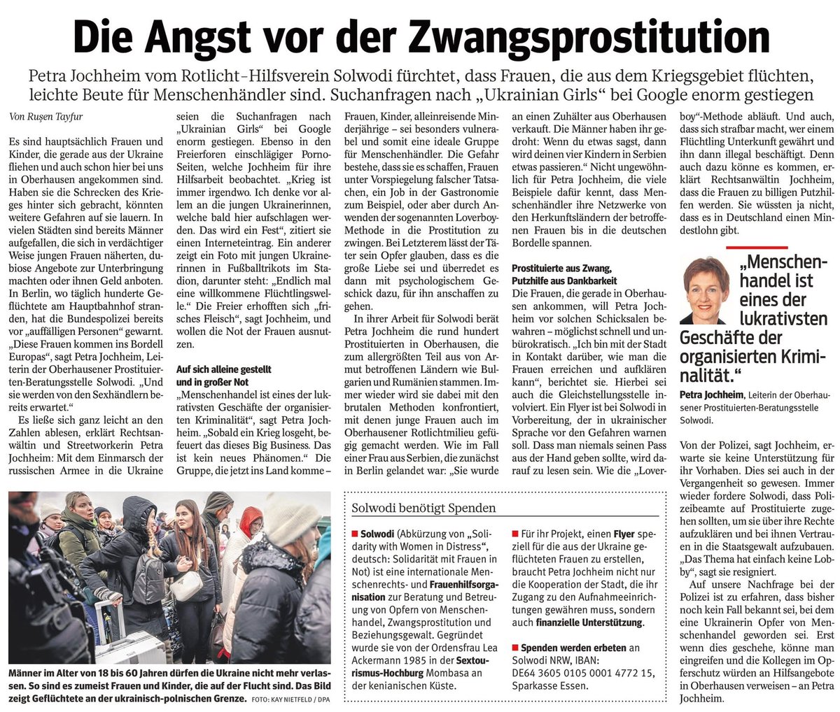 Solwodi_OB's tweet photo. WAZ Oberhausen 
Artikel vom 15.03.2022

Quelle: Tayfur / WAZ Oberhausen https://t.co/FYIfyDNUlQ