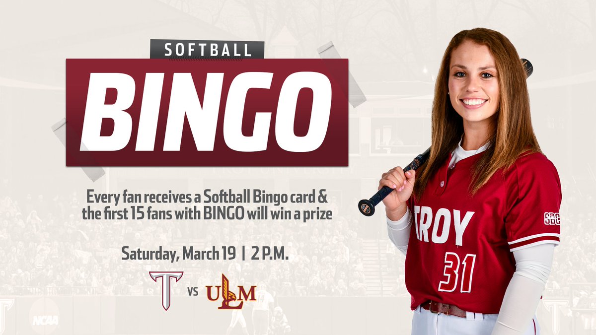 TroyAthletics's tweet photo. Come welcome home the @TroyTrojansSB team this weekend as they play their home conference opener against ULM on Friday, Saturday, and Sunday at 6pm, 2pm, and 12pm! With 2 Top 25 wins already, the ladies are looking to continue their hot start to the season!

#OneTROY ⚔️ https://t.co/RRv6gvRITF