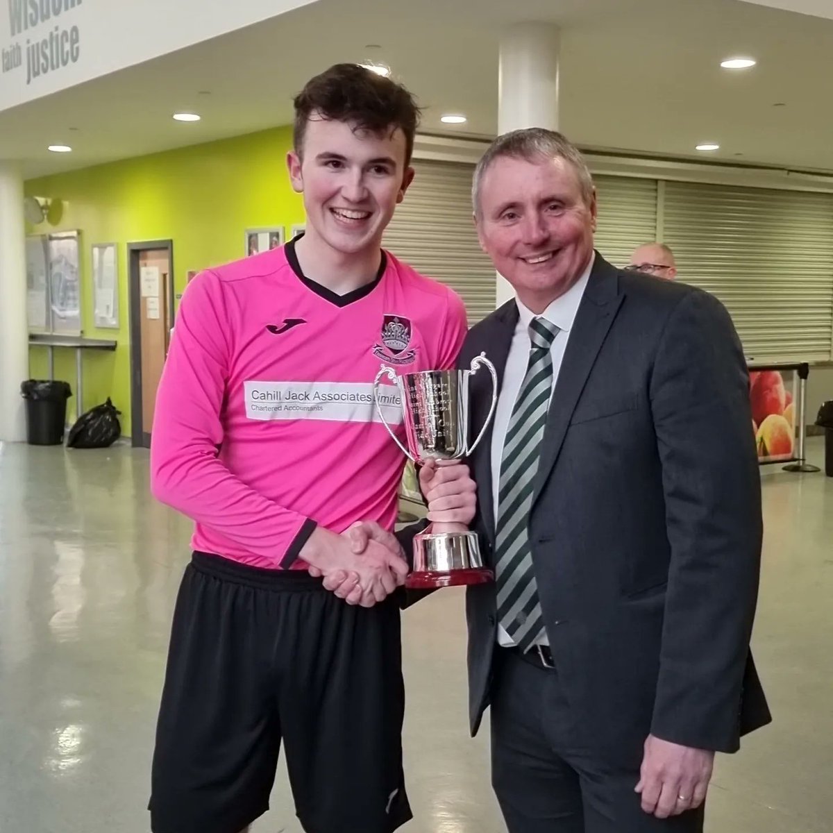 Congrats to St Margaret's Caritas Lads on winning the Inaugural Caritas Cup 5 -2 against St Ambrose at their home pitch. A fantastic initiative and brought them together for charity, sport and faith. Tom Boyd former Celtic Captain presented the trophy!