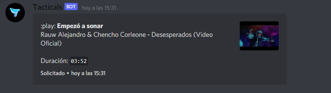 TacNetworkMC's tweet photo. Nuestro bot ahora puede reproducir musica! https://t.co/oz3VyLqshj